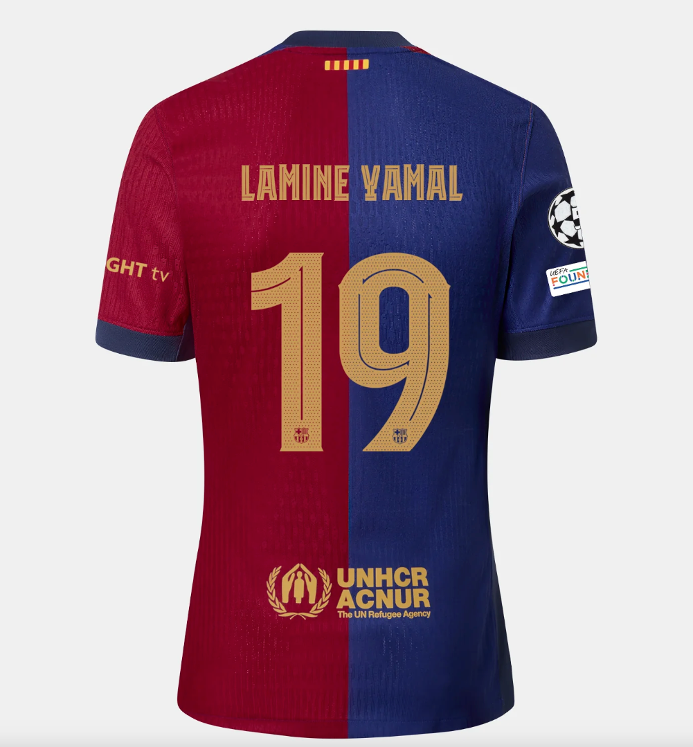 M*K様 FC Barcelona Lamine Yamal 19 ユニフォーム Barcellona 19 Yamal Player Version
