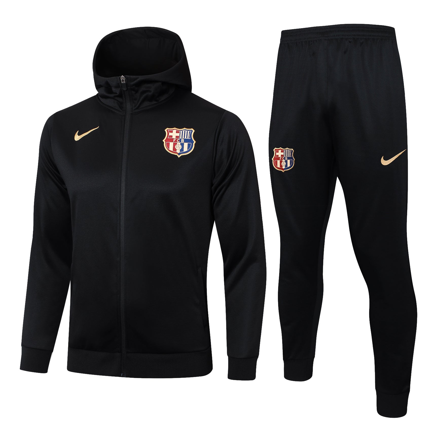 Barcelona Black Tracksuit with Hood 2024/2025