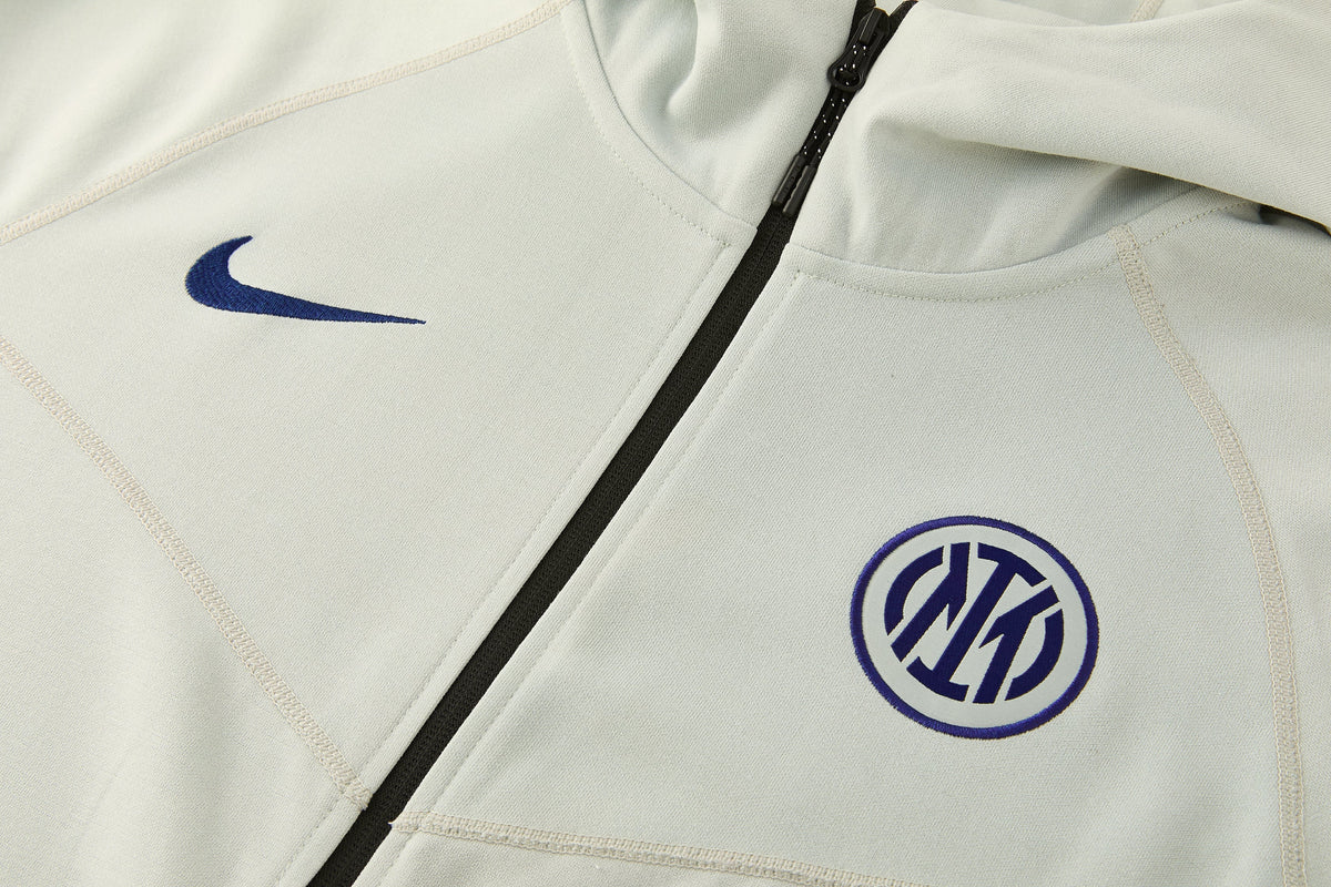 Tuta Inter zip con cappuccio 26-27 bianco