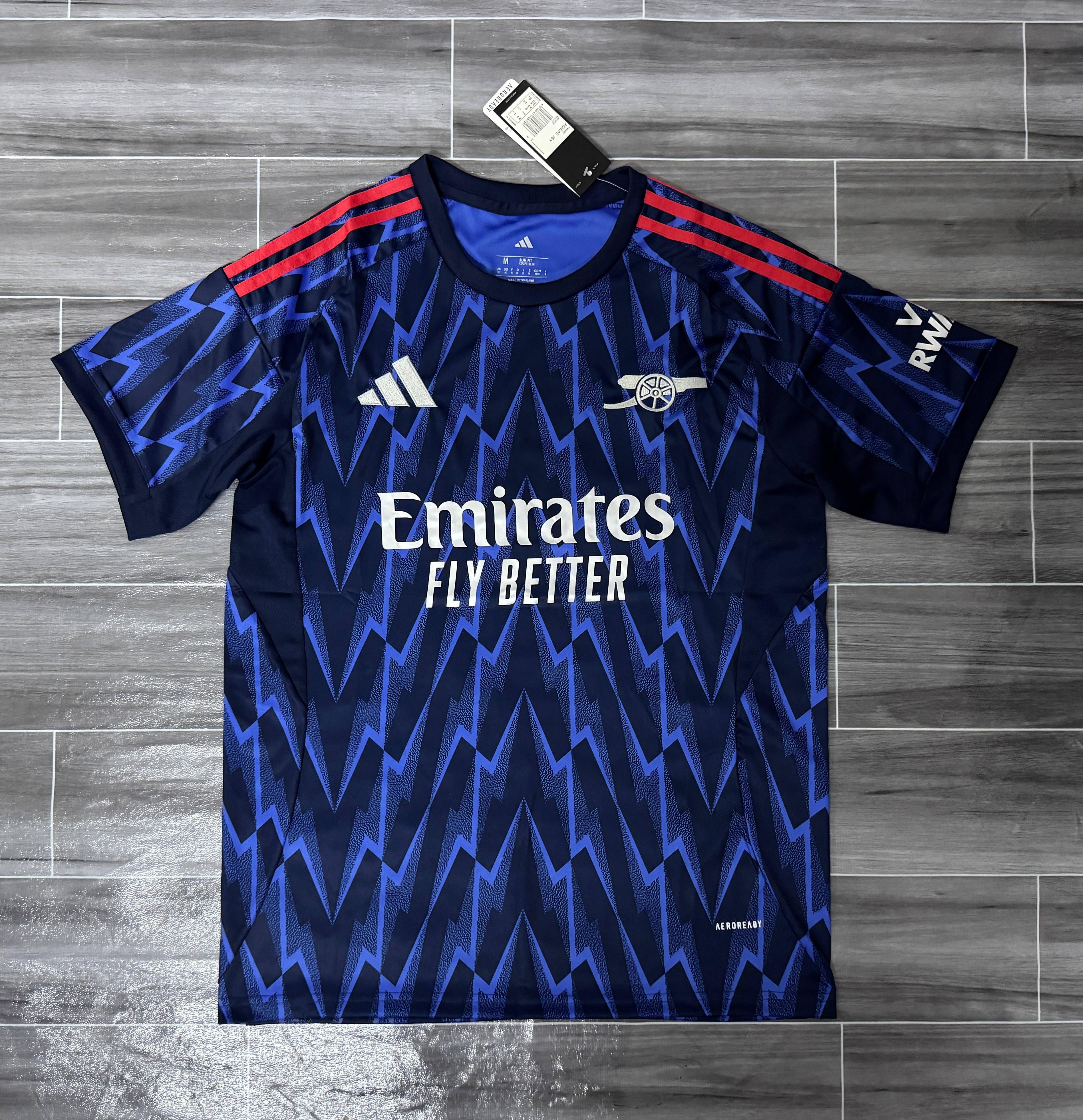 Arsenal O2 Azul Camiseta azul Arsenal 2025-2026 segunda equipacion version fan ...